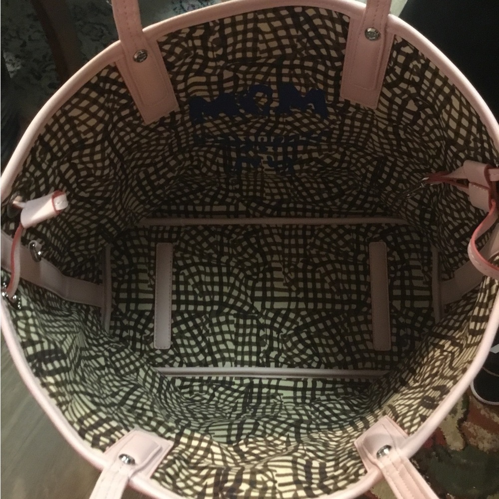 MCM Pink Visetos Monogram Tote Bag - Picture 9 of 15
